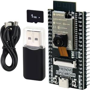 Freenove ESP32 CAM Dev Board Kit, Dual-core 32-bit 240 MHz Microcontroller, Onboard Camera WiFi+BT, Python C Code, Example Projects Tutorial