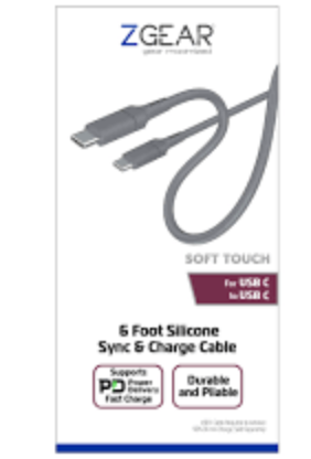 6 Foot Silicone Rubber Sync & Charge Cable For USB C