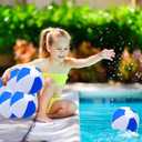 Inflatable Beach Balls Design for Swimming Pool Party Favor, Birthday Parties, Summer Fun Toy (12-Pack, Blue & White 12")