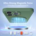 Magnetic Stand for iPhone 15 Pro Case, Liquid Silicone Case, [Compatible with MagSafe][Built-in Kickstand&Ring Holder] Anti-Scratch Soft Microfiber Lining, Midnight Green
