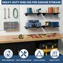 FOFARY Garage Wall Shelving 4-Pack, 24"x12" Wall Mounted Shelves, Black