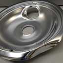 4-Piece Drip Pans Set - Compatible with GE Stoves - Chrome Finish Electric Stove Burner Drip Pans - 2 x 6inch, 2 x 8inch Stove Drip Pans - GE Stove Drip