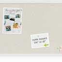 White Cork Board Bulletin Board with Linen, Wood Framed 24" x 18" Corkboard, Office Board for Wall Decor, Wall Mounted Pin Board Picture Board with 20 Pushpins for School, Home & Office