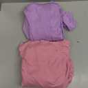 2 Pack Girls Long Sleeve Dress Skater Twirl a Line Crewneck Casual Fall Dresses for Kids 13-14 Years (Pink, Purple)