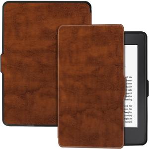 BOZHUORUI Slim Case for Kindle Paperwhite 5th/6th/7th Generation Prior to 2018 (2012-2017 Release,Model EY21 & DP75SDI) - Premium PU Leather Protective Cover with Auto Sleep/Wake (Brown)