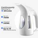 HiLIFE Steamer for Clothes, Portable Handheld Design, 240ml Big Capacity, 700W, Strong Penetrating Steam, Removes Wrinkle, for Home, Office(ONLY FOR 120V)(White)