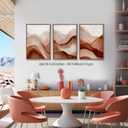 myusuar 3 Piece Large Abstract Framed Wall Art For Living Room, Smoke Texture Ink Warm Brown Terracotta Canvas Wall Art Modern Minimalist Art Prints Wall Dcor For Bedroom Office 16x24in