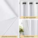NICETOWN Bathroom Curtains 100% Blackout Window Treatments, Grommet Thermal Drapes Heat Blocking Sound Reducing Curtains for Kitchen/Bedroom, White, W52 x L54, 2 Panels