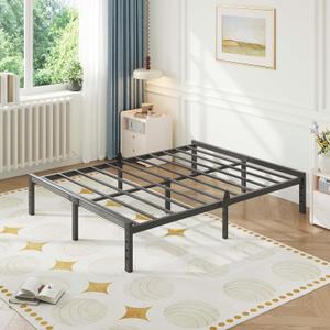ZIYOO 14 Inch Metal Full Bed Frame Mattress Anti-Slip Design, No Box Spring Needed, Easy Assembly Noise-Free Tools Included, Ideal for Bedrooms, Guest Rooms, Dorms, Hotels & B&Bs
