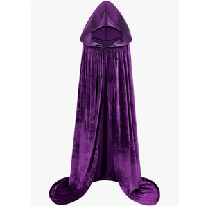 Sarfel Hooded Cloak Velvet Cape with Hood Halloween Capes Women Witch Costume Vampire Cloak Wizard Robe Men Cosplay Costume 30*64