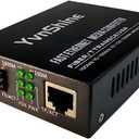 Gigabit SFP to RJ45 Fiber Media Converter- Multimode/SingleMode Fiber to Ethernet Converter, Plug & Play 10/100/1000Mbps RJ45 1.25G Open SFP Slot