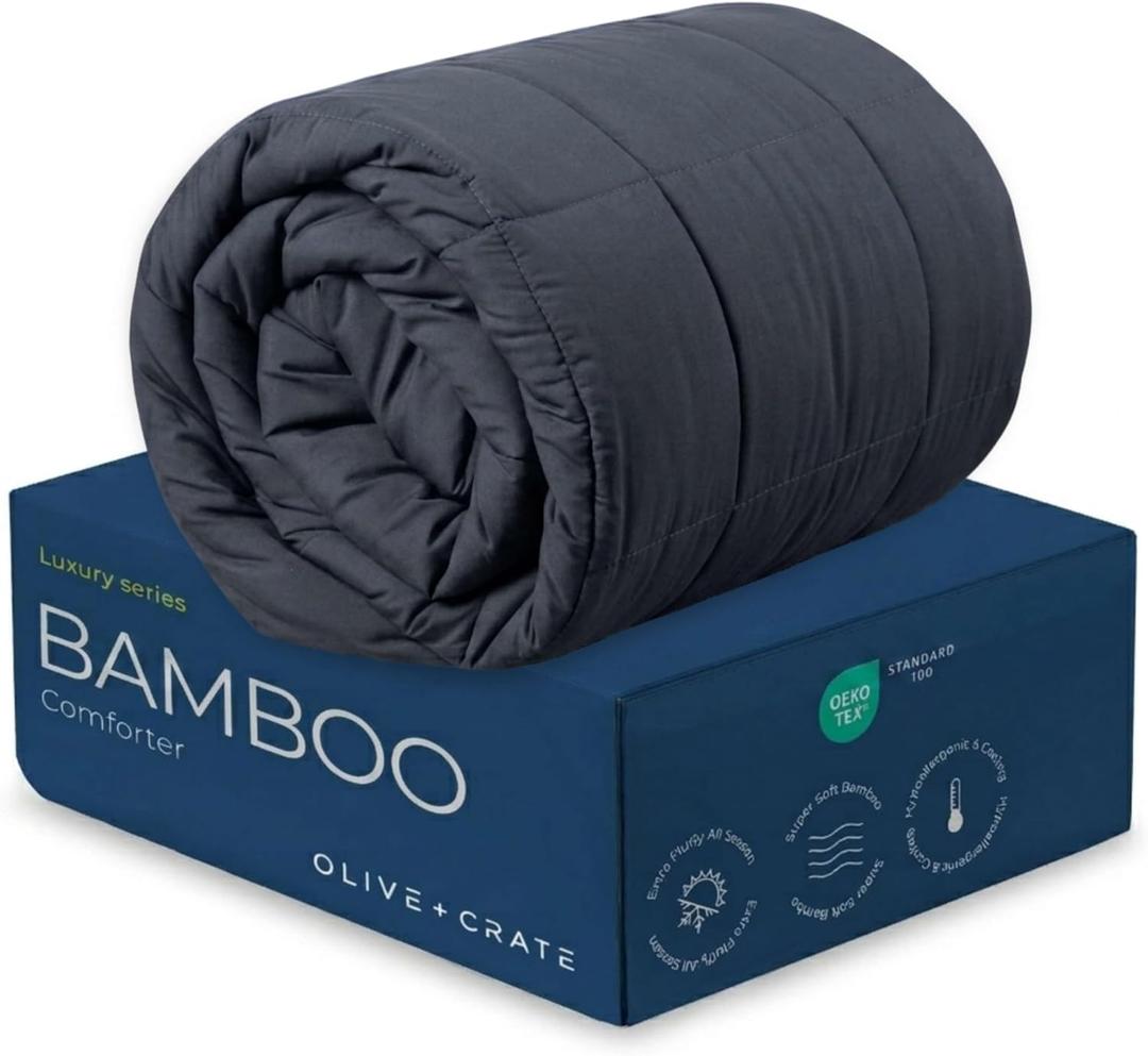 Olive + Crate Bamboo Comforter - Queen Size Duvet Insert, 88"x90"