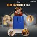Blue Medium Gift Bags, 20Pcs 8x4.25x10.5 Inch, Wedding, Birthday, Party, Blue Paper Gift Wrap Bags with Ribbon Handles