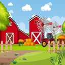 BELECO 8x6ft Fabric Cartoon Farm Barn Backdrop Red Barn Tractor Haystack Farmhouse Background Farm Theme Party Decorations Kids Children Birthday Shoot Photo Studio Props