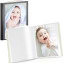 CANBURY Small Photo Binder 4x6 (Black), 2-Pack 4 x 6 Photo Book, 24 Pockets Shows 48 Pictures, Mini Plastic Picture Album Presentation Binder with Customizable Cover
