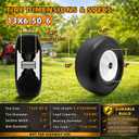 2 Pcs 13x6.50-6nhs Flat Free Zero Turn Lawn Mower Tire and Wheel
