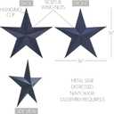 VHC Brands Patriotic Metal Star Distressed 36x36, Independence Day Decor, Decorative Wall Hanging, Rustic Farmhouse Decorations, Navy, Black