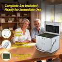 File Storage Cabinet File Organizer Document Organizer File Box in Office and Home with Combination Lock with 20 Letter Size Hanging Files (Stripe Silver)