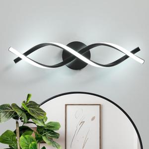 Modern Black LED Vanity Lighting,Bathroom Light Fixture Over Mirror,21 Inch,6000K Cool White