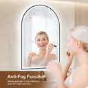 Arched LED Bathroom Mirror 24"x36", Black Bathroom Mirror with Lights-Anti-Fog, Dimmable-LED Mirror for Bathroom,3 Colors
