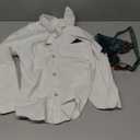 DISAUR Boys Suits 3 Pieces Formal Dress Shirt with Bowtie+Suspender Pants Boy Gentleman Outfits, 7-8T