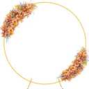 Fomcet 7.2FT Gold Round Backdrop Stand Metal Circle Wedding Balloon Arch Kit Frame for Wedding Ceremony Anniversary Birthday Party Graduation Photo Background Decoration Rust Resistant Stable Stands