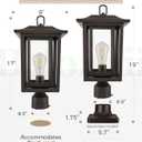 Beionxii Oil Rubbed Bronze Outdoor Post Lights 2 Pack, 19In Lamp Post Light Fixture for Outside with Pier Mount Base, Waterproof Aluminum Housing,ORB Column Mount Light(Hardwired 120V),BXA197-P-2P-ORB, Extra Large