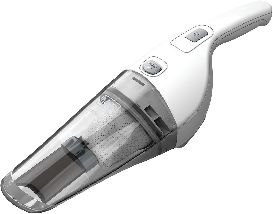 BLACK+DECKER Cordless Lithium Handheld Power Vacuum with Wall Mount Base and Charger, White (HNV220BCZ10FF)