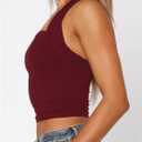 TiulZial Women Sexy Halter Neck Backless Tank Top Open Back Sleeveless Slim Fit Y2k Summer Tops (Red, M)