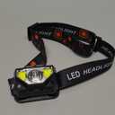 LHKNL Headlamp Flashlight, Lumen Ultra-Light Bright LED Rechargeable Headlight with White Red Light, 1-Pack Waterproof Motion Sensor Head Lamp,8 Modes for Outdoor Camping Running Hiking Fishing (Black)