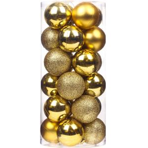 Emopeak 144Pcs Mini Christmas Balls Ornaments for Xmas Tree - 1.2 Inch Small Shatterproof Christmas Tree Decorations Hanging Ball for Holiday Wedding Party Decoration Gold