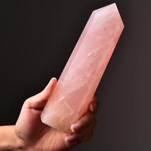 AMOYSTONE Large Rose Quartz Obelisk Tower Healing Crystal Wand Point 6 Faceted Reiki Meditation Stone Pink 2.2-2.6 LBS AMOYSTONE Large Rose Quartz Obelisk Tower Healing Crystal Wand Point 6 Faceted Reiki Meditation Stone Pink 2.2-2.6 LBS