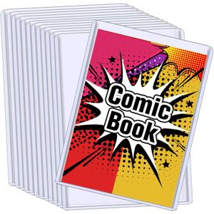 20PCS Comic Book Toploader, Premium PVC Hard Sleeves for Current/Silver Age Comics, 7.6x11 Inch Crystal Clear Protection, for Display & Storage Holder Comic Book Top Loader (20)