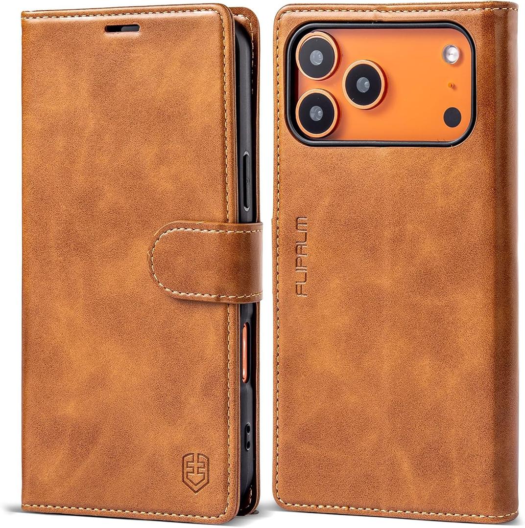 Wallet Case for iPhone 17 Pro Max with Credit Card Holder,PU Leather Folio Flip Kickstand Protective Shockproof Cover for Apple 17 Pro Max Phone Case (Grayish-Brown, for iPhone 17 Pro Max - 6.9'')