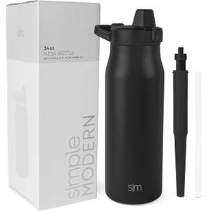 Simple Modern Filtered Water Bottle | Insulated Stainless-Steel Carbon Filter Travel Water Bottles | Reusable for Clean Drinking Water On The Go | 34oz, Black 