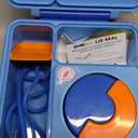 OmieBox Bento Box for Kids - Insulated Bento Lunch Box with Leak Proof Vacuum Insulated Food Jar - 3 Compartments, Two Temperature Zones (Blue Sky) (8.5 Ounces)