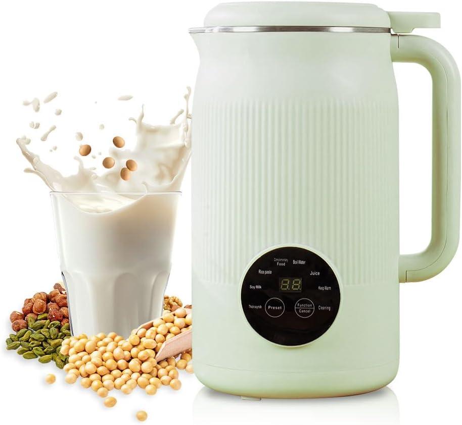 8-in1 Multifunction 40oz Nut Milk Maker Blender for Homemade Soy, Almond, Oat, Coconut, Plant Based Milks and Non-Dairy Beverages. Delayed Start, Automatic Cleaning, Boils Water, Keeps Drinks Warm.