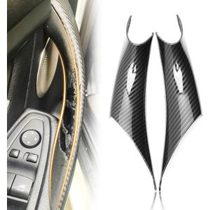 2PCS Front Interior Inner Inside car Door Pull Handle Grab Cover Fit for BMW 3 Series 320i/328i/330i/335i/F30/F31/F34 2012-2018 and 4 Series 428i/435i/F32/F36 2012-2018 Carbon Fiber Color