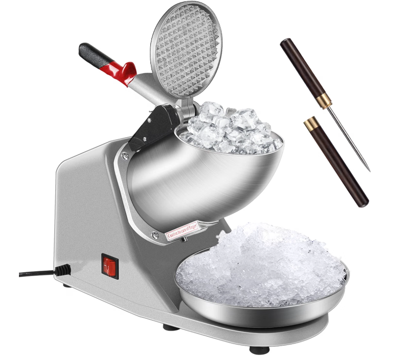 VIVOHOME Electric Ice Shaver Snow Cone Maker Machine Silver 143lbs/hr with Ice Pick for Home and Commercial Use