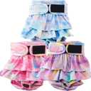 Reusable Dog Diapers Female Large Washable, Premium Doggie Diaper for Dogs, Pack of 3, Highly Absorbent Female Dog Diaper for Heat, Incontinence and Puppy Training(L) (Large(15"-17"Waist)