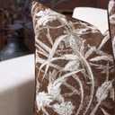 Aeckself Pack of 2 Decorative Chenille Floral Throw Pillow Covers Vintage Couch Pillow Covers 18 x 18 Inch Neutral Farmhouse Cushion Covers Home Decor for Sofa Bed Living Room Caramel Brown