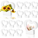 Sinmoe 12 Pcs Valentines Heart Shaped Boxes for Flowers Valentines Flower Gift Bag Wedding Empty Bouquet Gift Bags with Handle Folding Basket for Bridal Baby Shower Party Supply(Black)