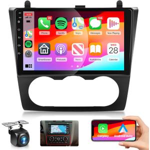 for Nissan Altima 2008-2012 Car Stereo Radio with Wireless Car Play Android Auto MirrorLink, 9 inch 1080P HD IPS Touch Screen GPS Chip 26UIs Build-in DSP Bluetooth WiFi Backup Camera Mic(Manual A/C)