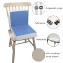 Kalawen Upgraded 2Pcs PU Washable Straps Safety Buckle Toddler Booster Seat for Kitchen Chair, Portable Travel