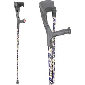 PEPE Mobility Folding Crutches for Adults, Open Cuff, Adjustable Height, Aluminium, Orthopaedic, Elbow Crutches Women and Men, Black