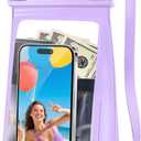 Large Waterproof Phone Pouch Floating, Waterproof Phone Case for iPhone 15 14 Pro Max 13 12 Plus 11 XS XR X Samsung up to 8.5'', IPX8 Water Proof Cell Phone Dry Bag for Beach Swimming Kayaking, Purple