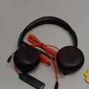 JIAMQISHI USB Headset with Microphone for PC, On-Ear Computer Laptop Headphones with Noise Cancelling Microphone in-line Control for Home Office Online Class Skype Zoom (USB+3.5mm, Black)