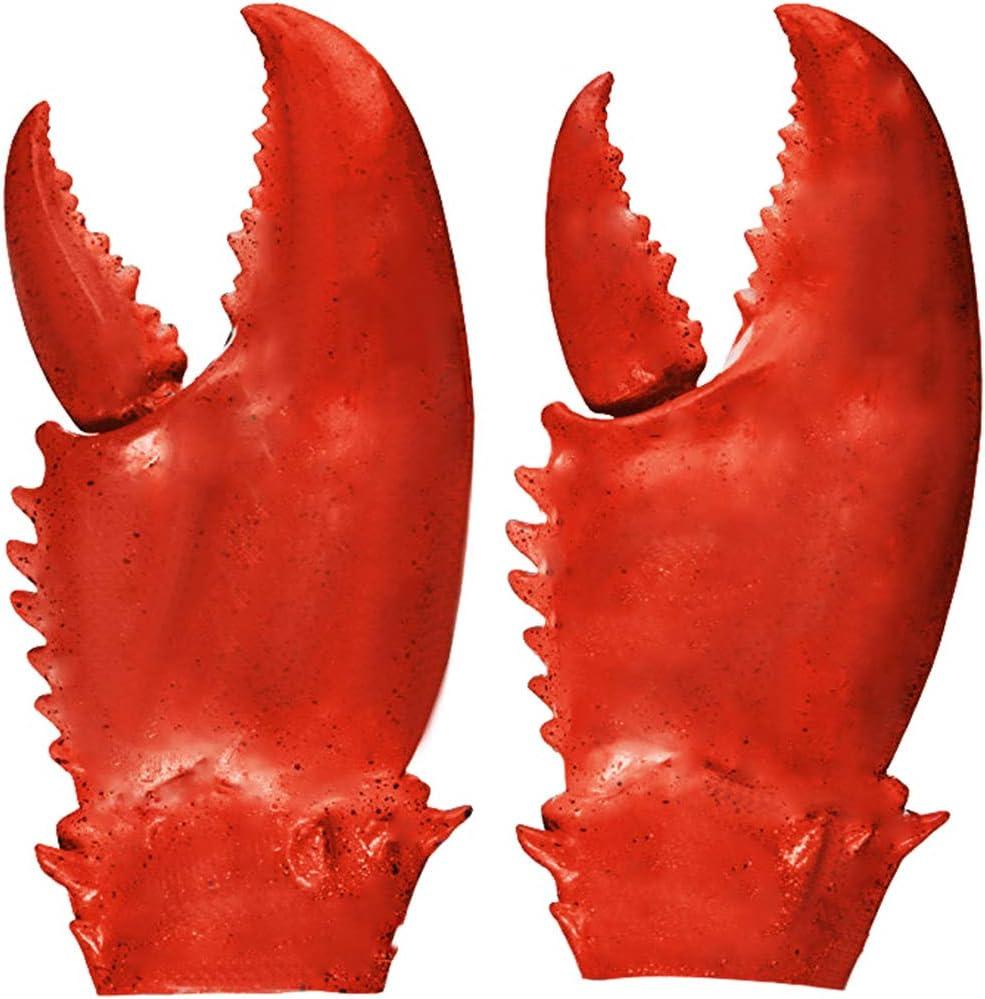 Valentoria Funny Lobster Crab Claws Gloves Hands Weapon Props Halloween Toys,Funny White Elephant Gag Gift (Red)