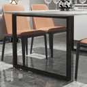 Metal Table Legs 28''Hight 35'' Wide Heavy Duty Furniture Legs, Modern Desk Legs Multiple Uses for Dinning Table Coffee Table (Rectangle Shape, 2pcs)-Black