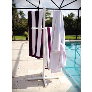 Pool & Spa Towel Rack Premium Extra Tall Towel Tree Outdoor PVC White